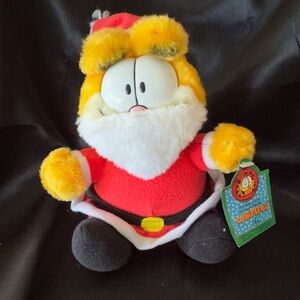 Vintage Collectible Garfield Santa Claus Christmas Plush Stuffed Toy